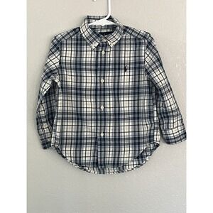 Ralph Lauren Shirt Blue Plaid Long Sleeve Button Up Toddler Size 3T
